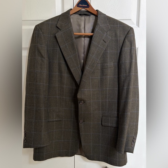 Burberry Men's Kensington Wool Blazer Sport Jacket Coat Plaid Gray size 42